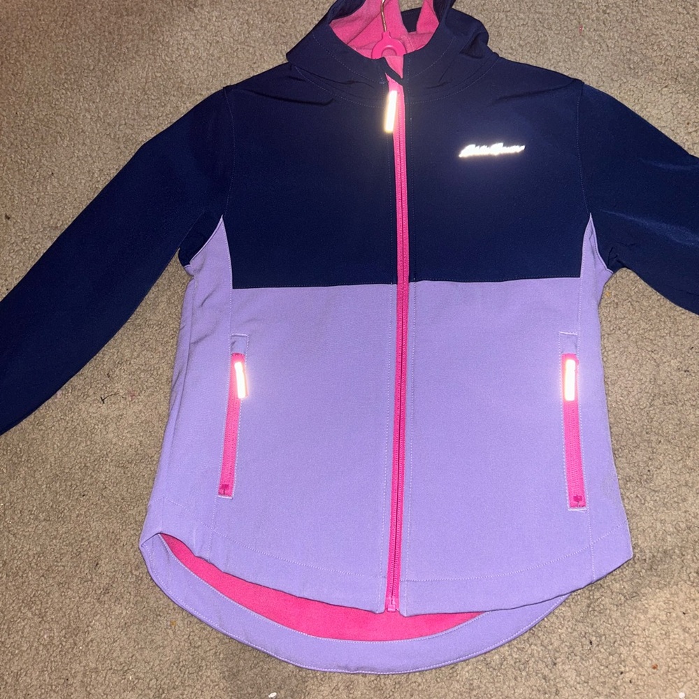 Eddie Bauer Kids Jacket - Navy and Lavender with Pink Accents